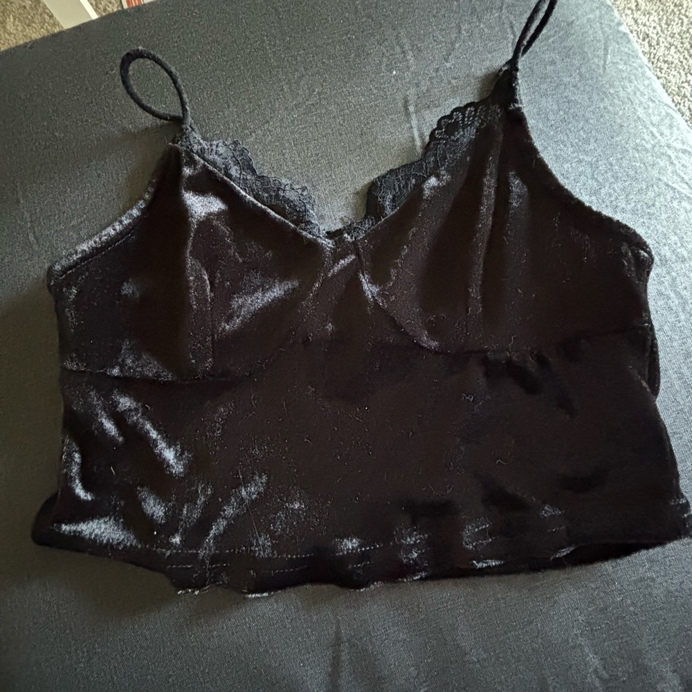 SHEIN Black Velvet Tank Top